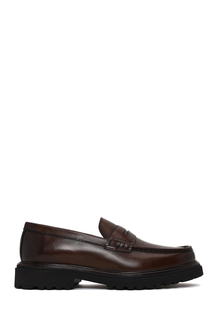 Erkek Kahverengi Deri Casual Loafer WM820010DV | Derimod
