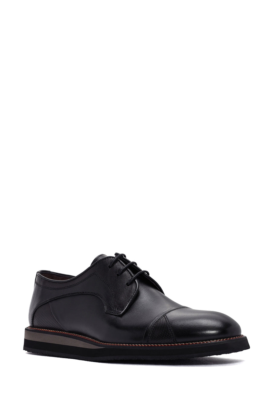 Men's Black Lace-up Leather Casual Shoes