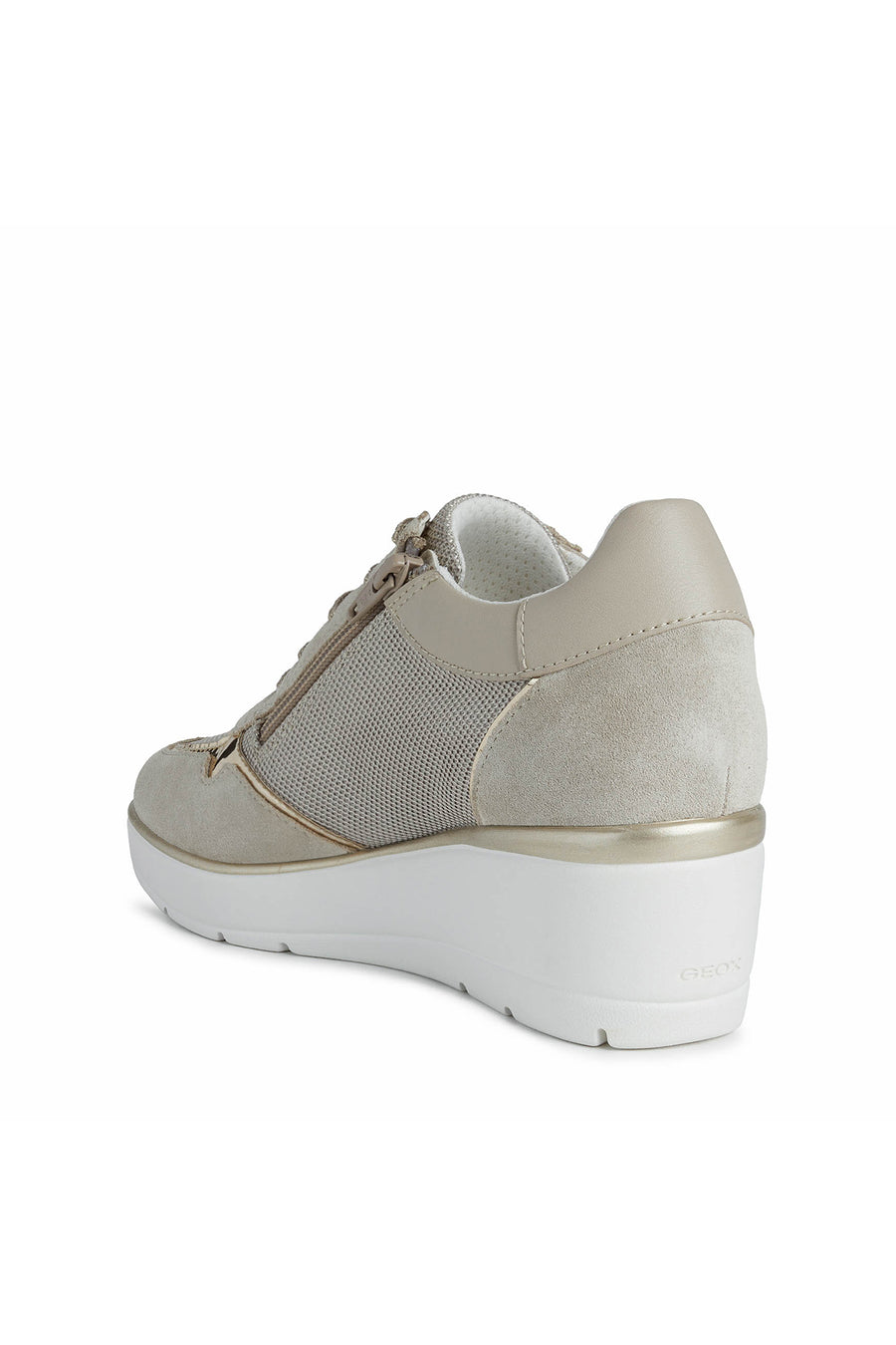 Geox Women's Beige Ilde Wedge Heel Sneaker