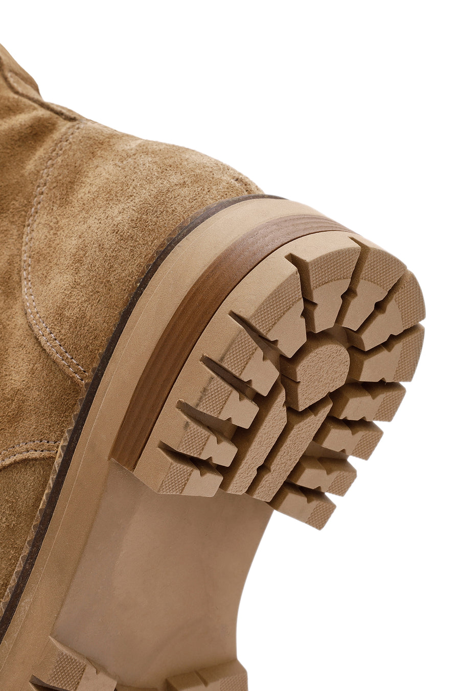 Women's Brown Zippered Suede Leather Combat Boots