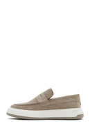 Men's Beige Suede Leather Casual Loafer | Derimod