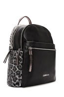 Women's Black Leopard Detail Backpack | Derimod