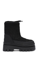 Women's Black Thick Soled Fabric Boots | Derimod