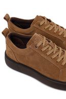 Erkek Kahverengi Bağcıklı Kalın Tabanlı Süet Deri Sneaker | Derimod