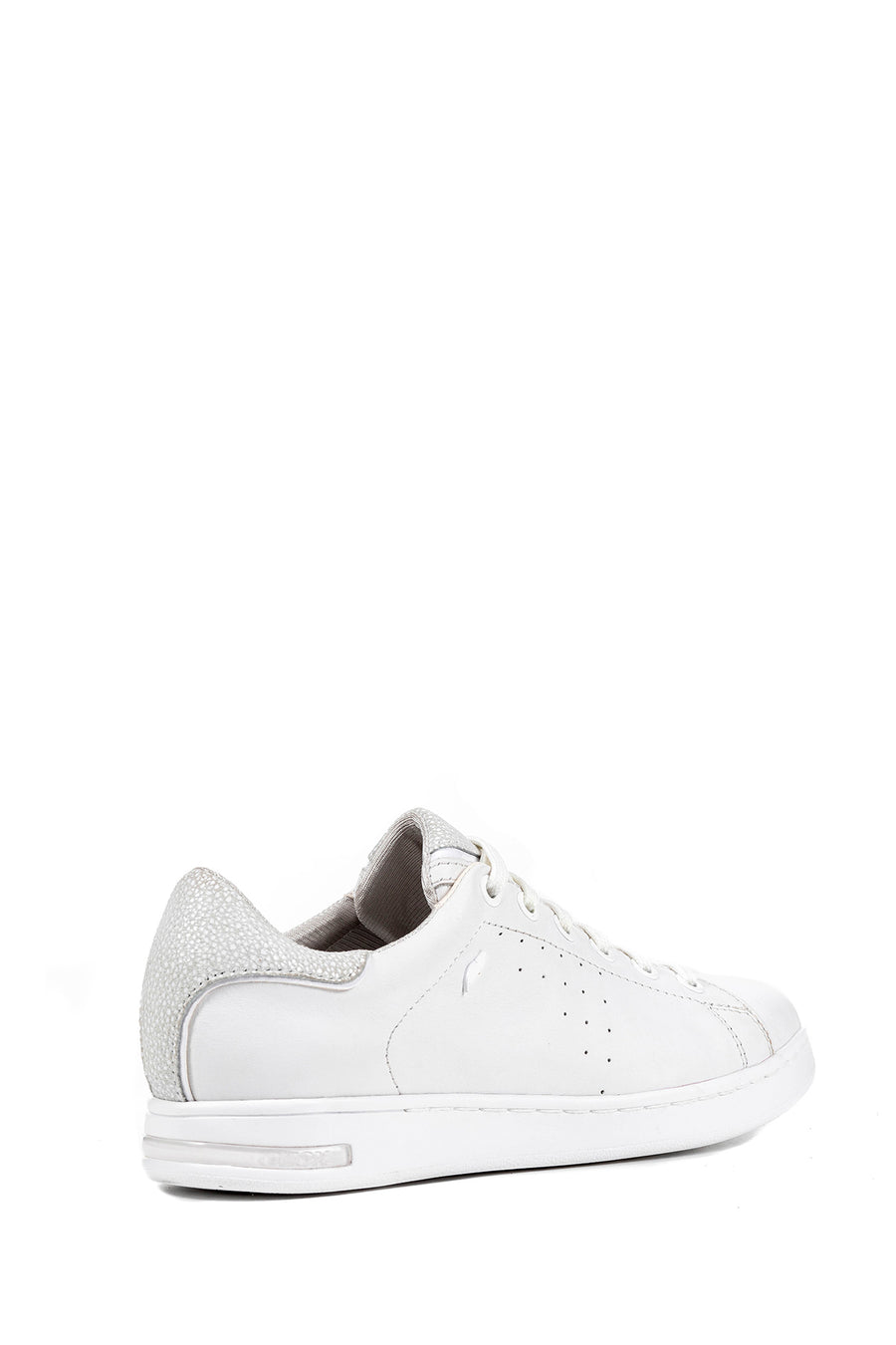 Geox Women's White Jaysen Lace-Up Leather Sneaker