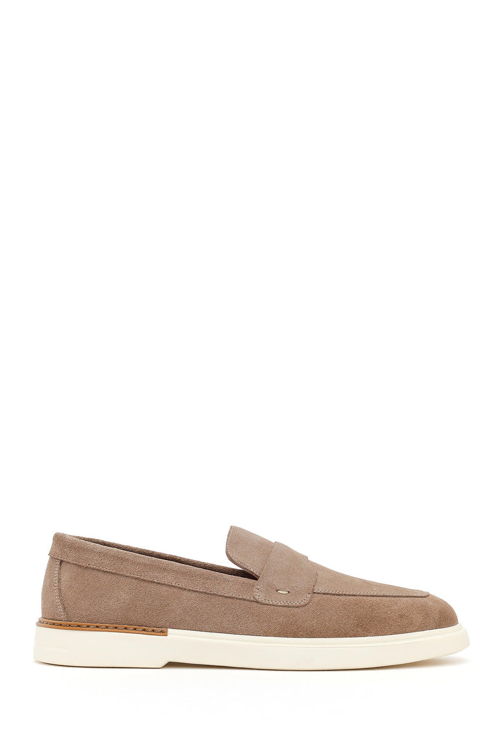 Erkek Bej Süet Deri Casual Loafer
