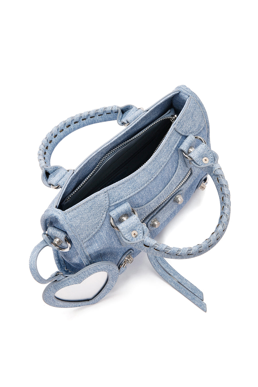 Women's Blue Long Strap Jean Fabric Crossbody Bag