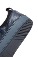 Men's Navy Blue Leather Sneaker | Derimod