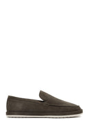 Men's Khaki Suede Leather Loafer | Derimod