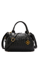 Women's Black Long Strap Knitted Shoulder Bag | Derimod