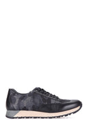 Camouflage Patterned Men's Leather Sneaker | Derimod
