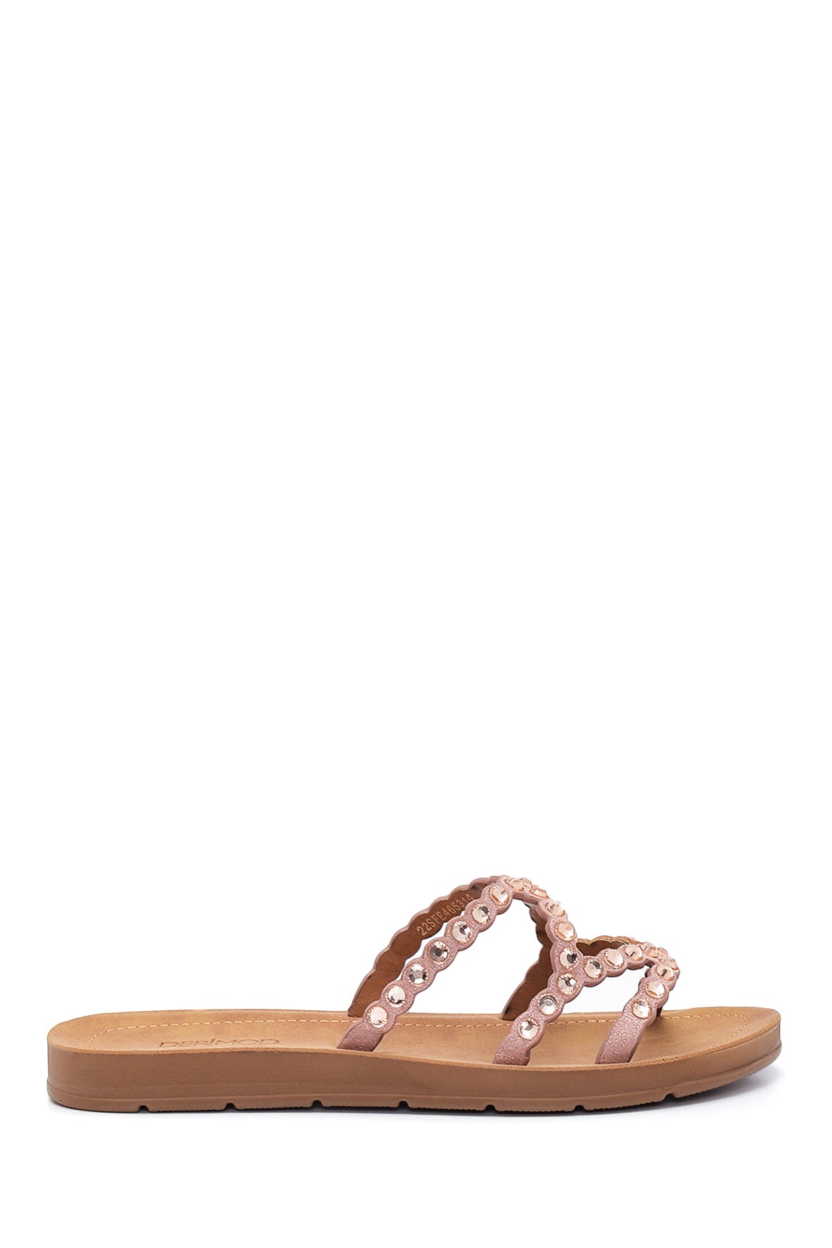 Women's Gold Stone Flat Slippers 22SFE465314 | Derimod