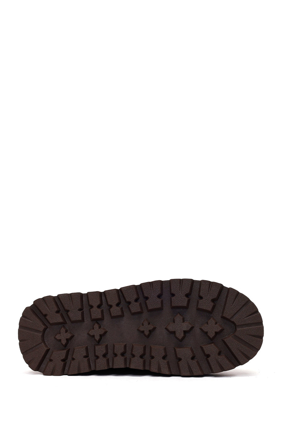 Woman Brown Thick-Soled Plush Suede Teddy Slipper