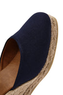 Women's Navy Blue Ankle Strap Wedge Heeled Espadrille | Derimod