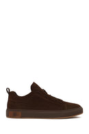 Male Brown Thick-Soled Suede Leather Sneaker | Derimod