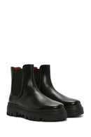 Men's Black Thick Soled Leather Chelsea Boots | Derimod