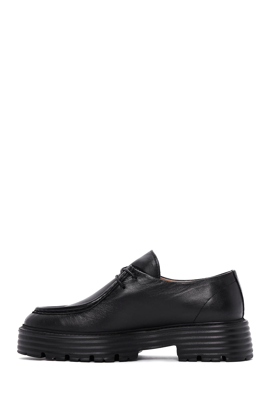 Women's Black Leather Oxford Shoes