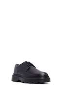 Men's Black Lace-Up Thick-Soled Leather Casual Shoes | Derimod
