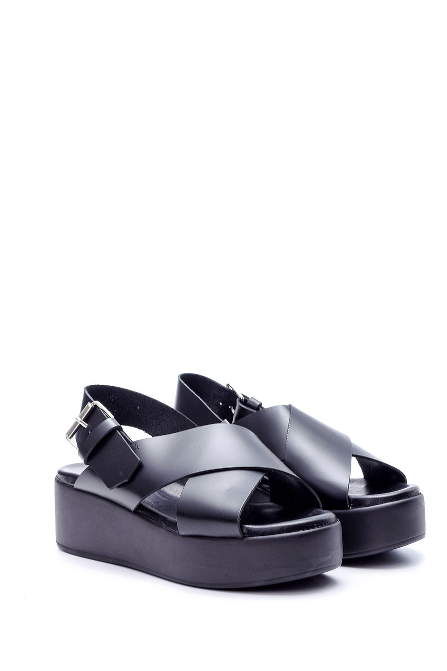 Women's Wedge Heeled Leather Sandals