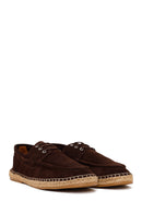 Male Brown Lace-Up Suede Espadrilles | Derimod