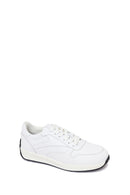 Kadın Beyaz Bağcıklı Deri Sneaker | Derimod