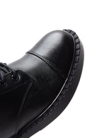 Women's Black Lace-up Zippered Boots | Derimod
