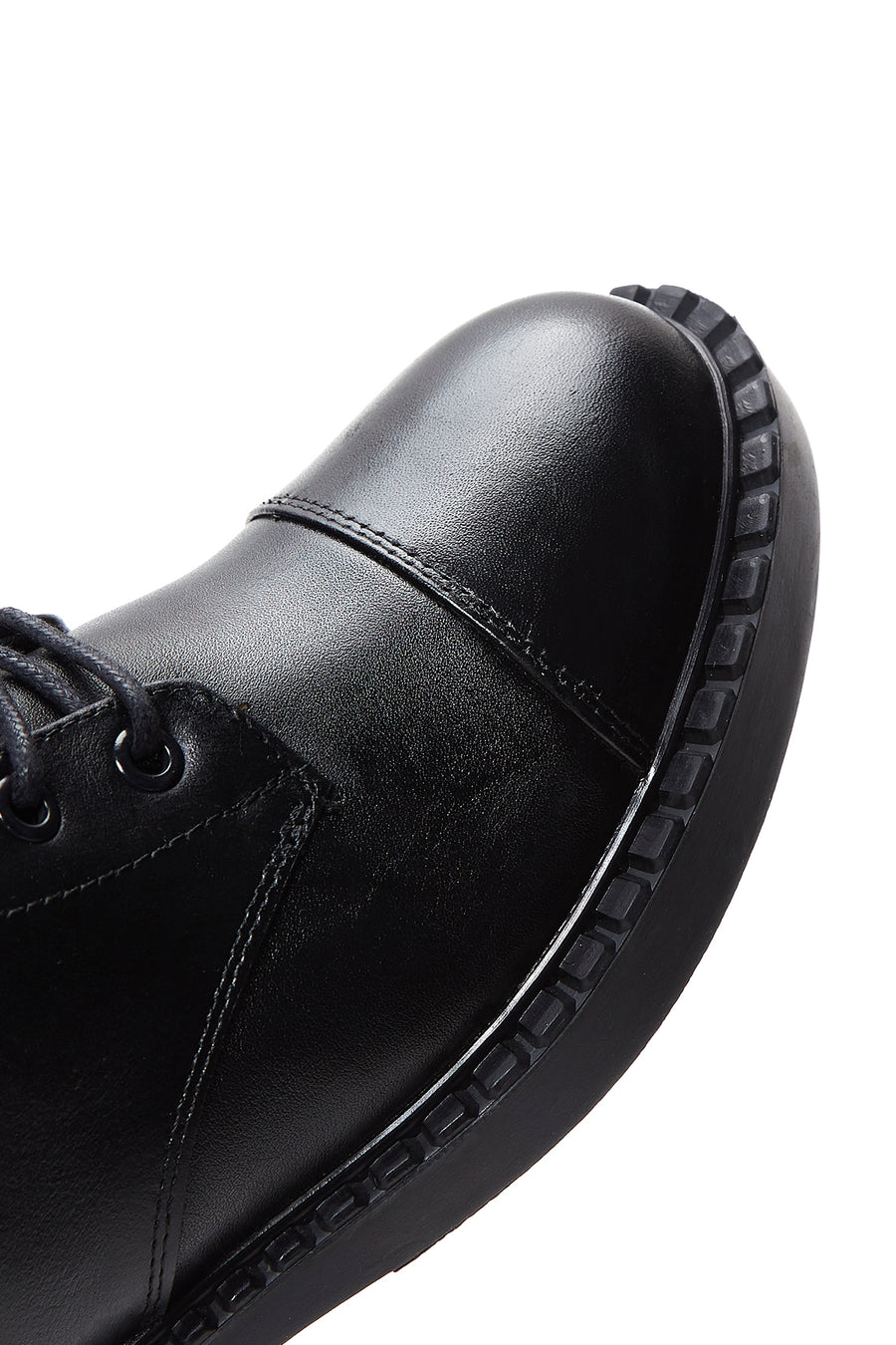 Women's Black Lace-up Zippered Boots