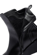 Woman Black Zippered Wedge Heeled Boots | Derimod