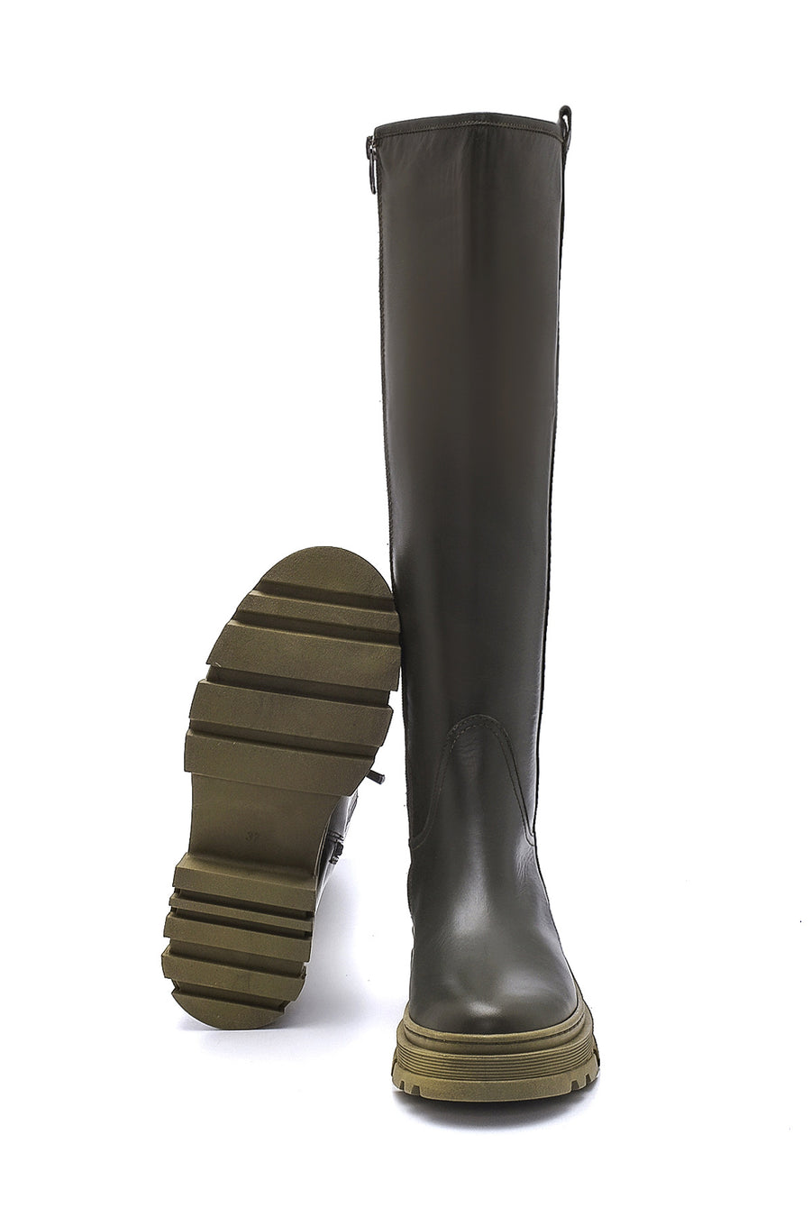 Women's Leather Zippered Boots