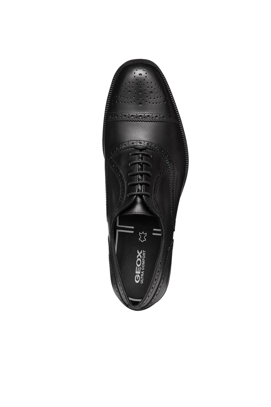 Geox Men's Black Walk Pleasure F Lace-Up Leather Casual Shoes