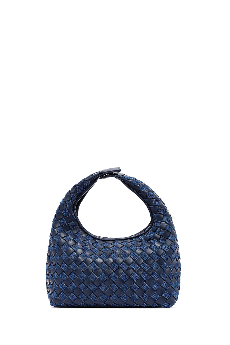 Women's Blue Long Strap Braided Mini Handbag