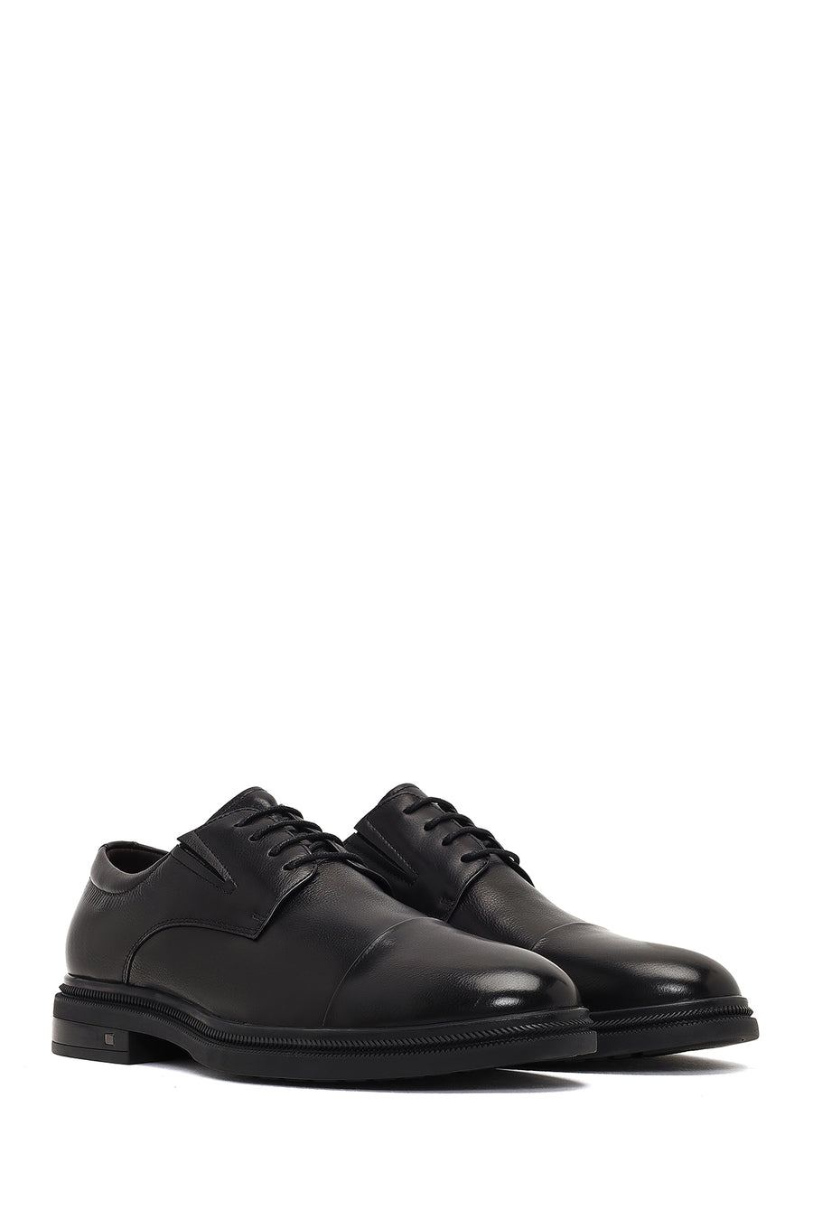 Men's Black Lace-Up Leather Classic Shoe