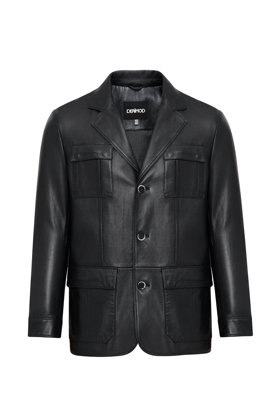 Kevin Erkek Siyah Blazer Deri Ceket