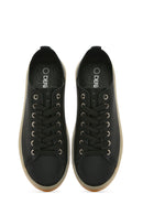 Men's Black Lace-up Leather Sneaker | Derimod