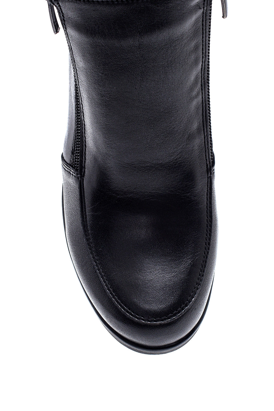 Women's Wedge Heeled Zippered Leather Boots