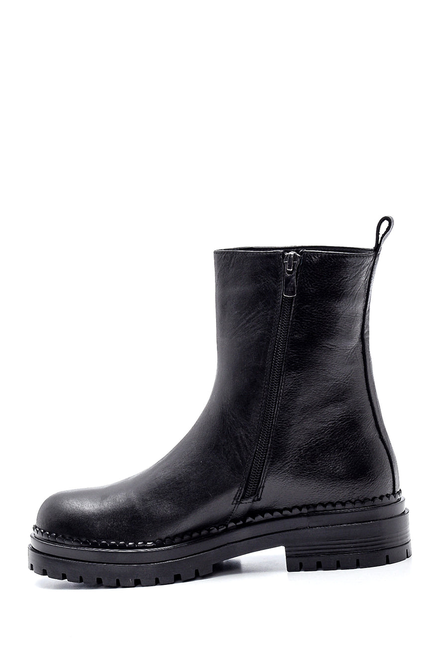 Women's Leather Casual Zipper Boots