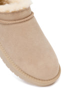 Woman Beige Suede Teddy Boots | Derimod
