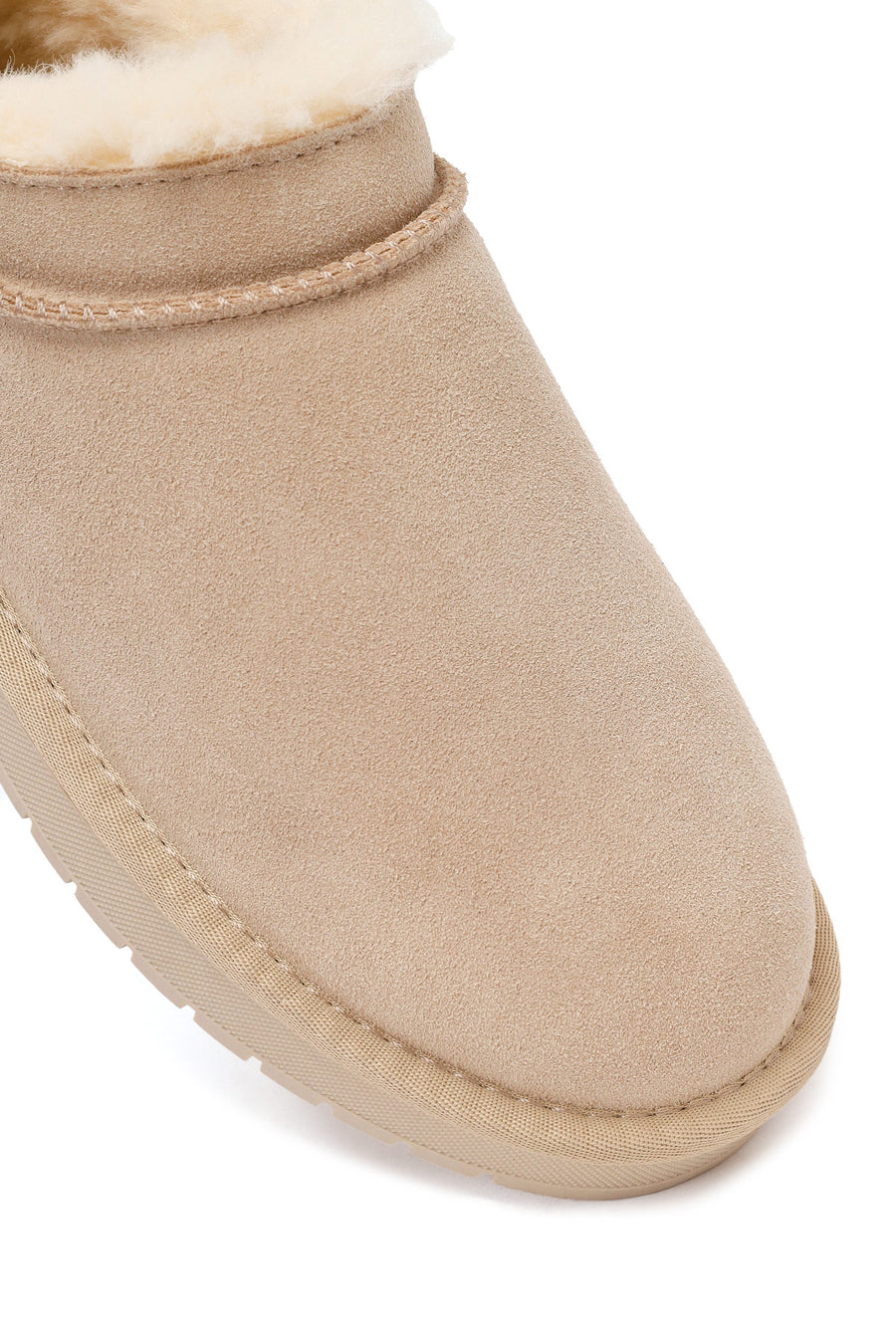 Woman Beige Suede Teddy Boots