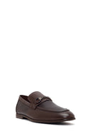 Erkek Kahverengi Tokalı Deri Casual Loafer | Derimod