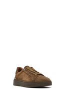 Erkek Taba Bağcıklı Deri Sneaker | Derimod
