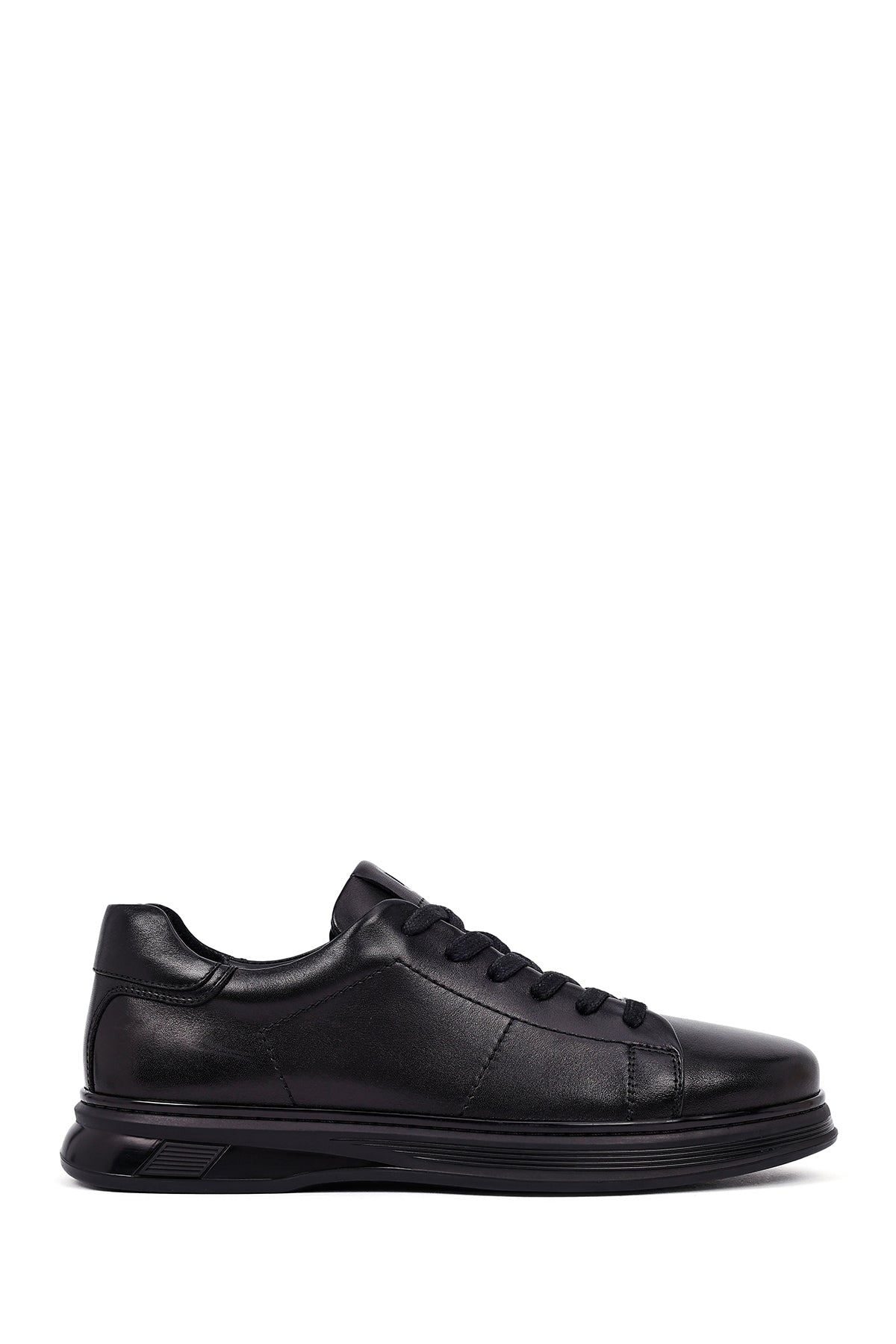 Erkek Siyah Bağcıklı Deri Casual Sneaker WM720002DV | Derimod