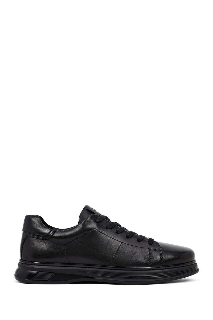 Erkek Siyah Bağcıklı Deri Casual Sneaker WM720002DV | Derimod