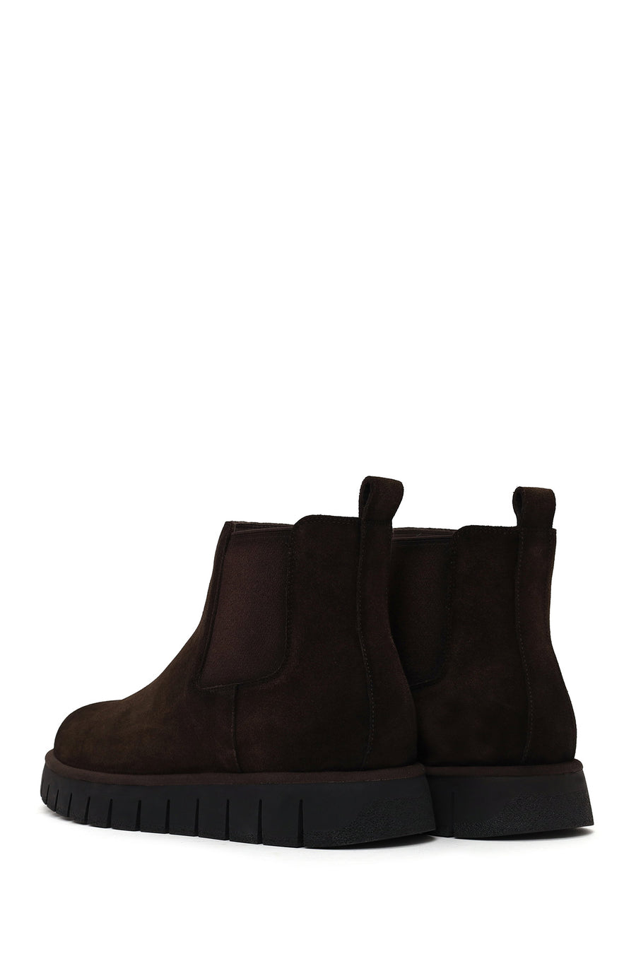 Male Brown Thick-Soled Suede Casual Chelsea Boots