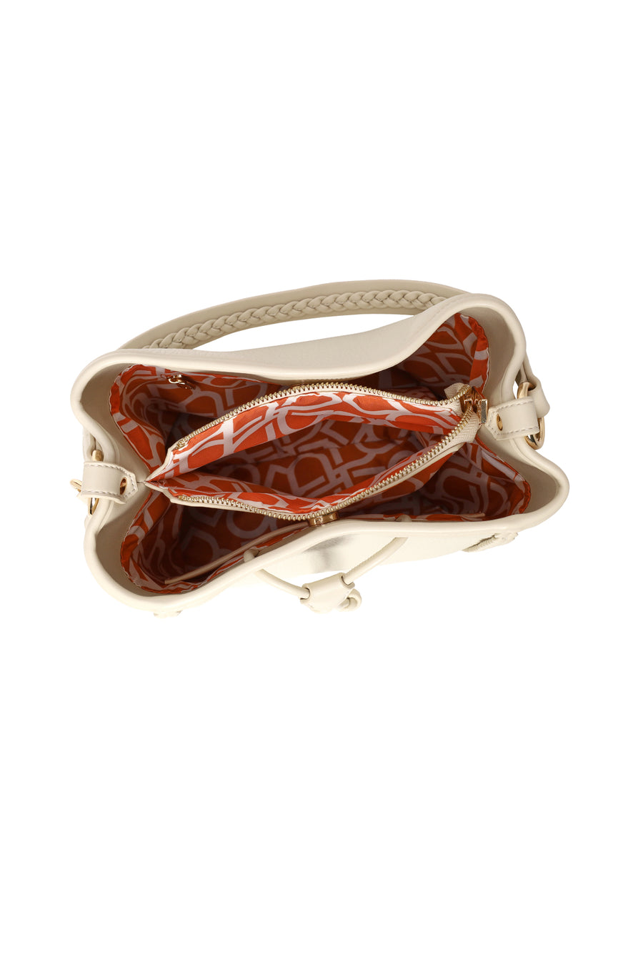 Woman Cream Long-Strap Shoulder Bag