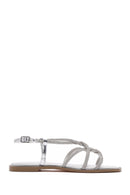Women's Silver Stone Flat Sandals | Derimod