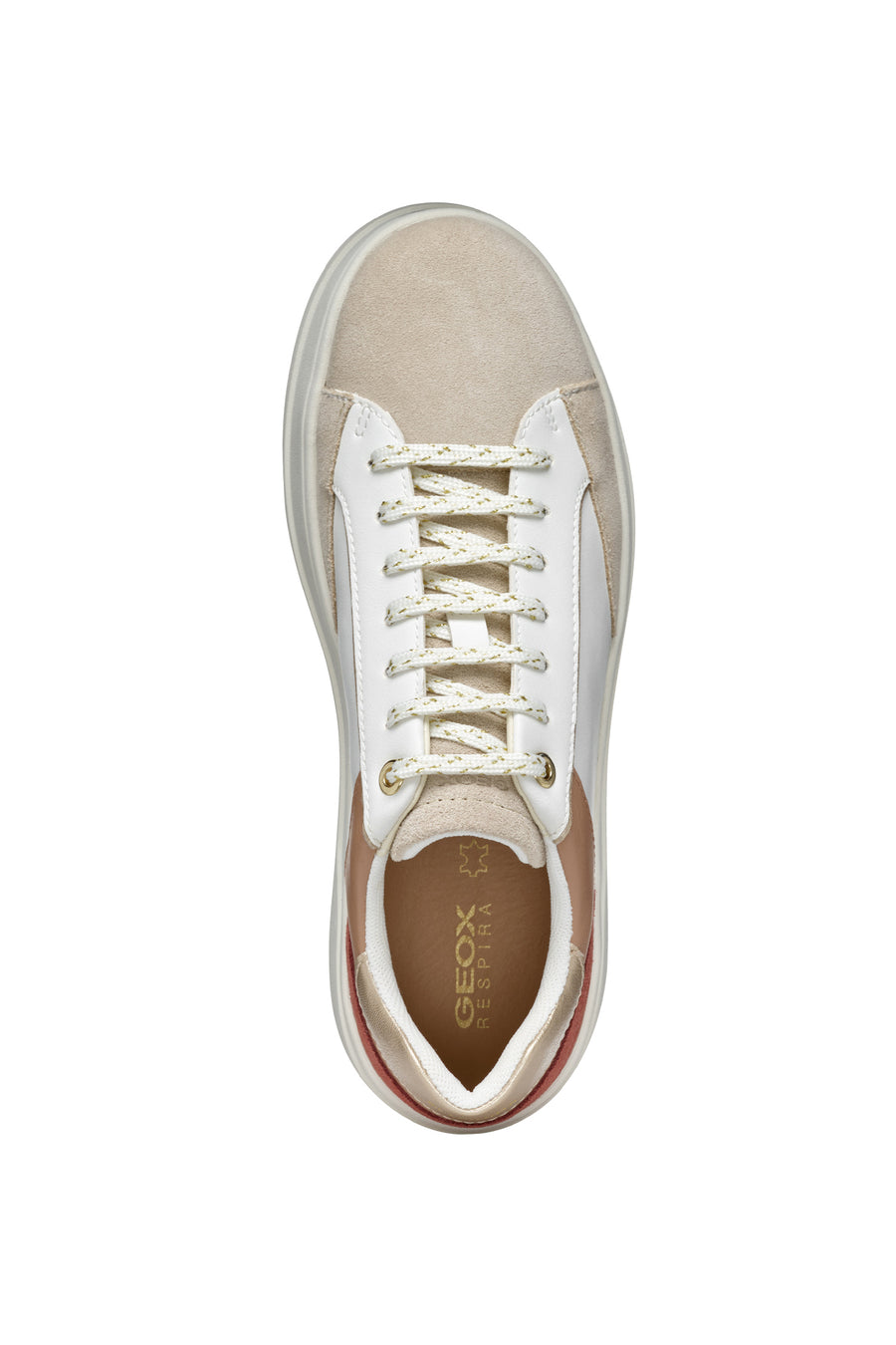 Geox Women's White Spherica Ecub-2 Lace-Up Leather Sneaker