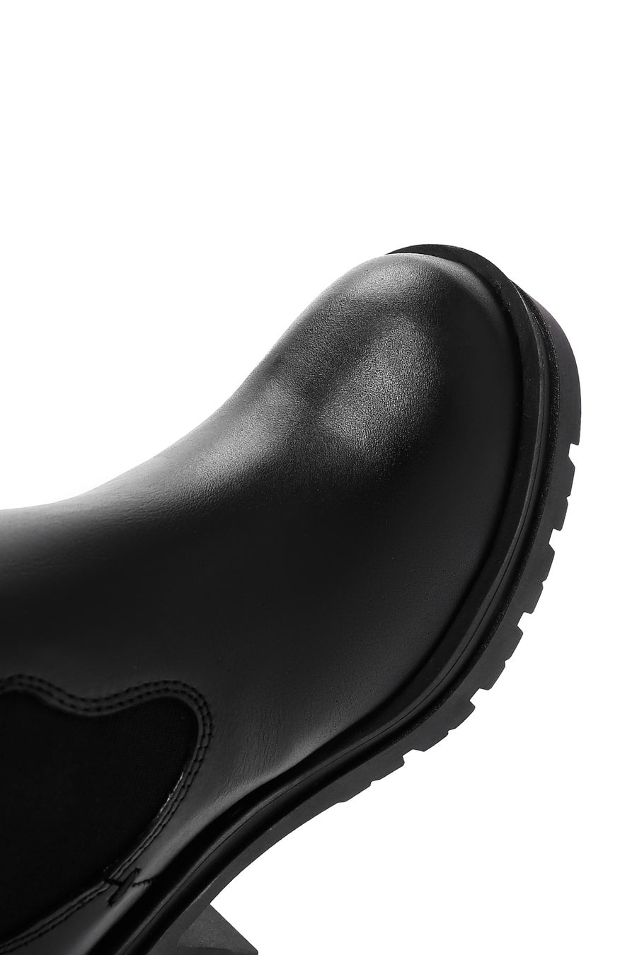 Women's Black Leather Heeled Chelsea Boots