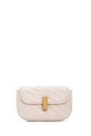 Women's Cream Long Strap Quilted Crossbody Bag | Derimod