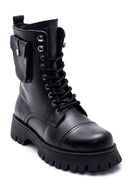 Women's Leather Pocket Detailed Boots | Derimod