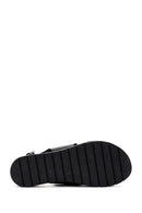 Women's Black Ankle Strap Leather Sandals | Derimod
